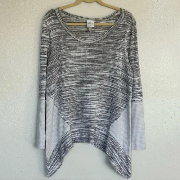 Knox Rose Sweaters - Knox Rose Sweater Oversized Asymmetrical Multicolored Soft Sharkbite XL